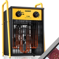 MASKO MASKO® Elektroheizer Heizlüfter Bauheizer mit integriertem Thermostat elektrisch Heizgerät mit 3 Heizstufen Heizgebläse für Innen- und Außeneinsatz Überlastschutz Elektroheizgebläse