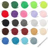 Sxutop 24 Stück Kordel für Hoodie 130 cm Kordel Jogginghose Universal Hosen Kordelband mit Durchziehnadel Kordelband Hose Ersatz Kordelzug für Hoodie Hosen Sporthosen Jacken Handtaschen, 24 Farben