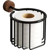 Famanu Toilettenpapierhalter ohne Bohren - Moderne Holzoptik mit Ablage