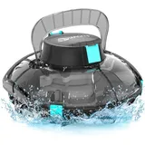 WINNY POOL CLEANER Winny 200 Poolroboter, Poolsauger kabellos mit Akku, 75 Min. Laufzeit, für Aufstellpools bis 60 m2, Doppelfiltration, Automatisches Parken, Kompakt Leicht (Transparentes Schwarz)
