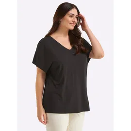 sheego Halbarmshirt in schwarz | Gr.: 52/54