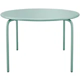 Vente-Unique Gartentisch, Salbeigrün, Metall, Uni, 6-Sitzer, Rund, 130x74x130 cm, Gartenmöbel, Gartentische, Gartentische