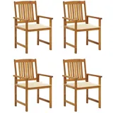 vidaXL Gartenstuhl 57 x 57 x 92 cm beige/weiß 8 St.