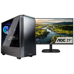 CAPTIVA Business-PC-Komplettsystem "Power Starter R75-054 TFT Bundle", E (A-G), schwarz, ohne Betriebssystem, 16 GB RAM 1000 GB SSD, Computer-Komplettsysteme