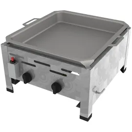 ChattenGlut Gasbräter 2-flammig 9 kW 480 x 530 x 270 cm Edelstahl inkl. Pfanne