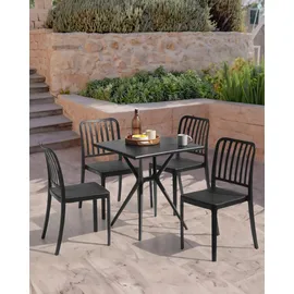 Beliani Gartenstuhl 4er Set Schwarz
