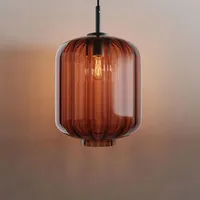 S.luce Hängelampe, Braun, Glas, Zylindrisch, 25x27x25 cm, Lampen &