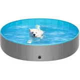 EUGAD Hundepool für mittelgroße Hunde, faltbares Planschbecken, Hundebadewanne, Swimmingpool, 120x30cm Grau 0008GYYC