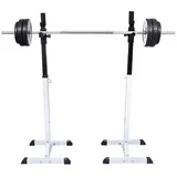 vidaXL Kniebeugen-/Langhantelständer mit Hantel-Set 60,5 kg