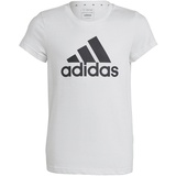 adidas Essentials Big Logo T-Shirt Mädchen - weiss mit schwarzem 128cm 7-8A
