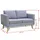 vidaXL Sofa 2-Sitzer Stoff Hellgrau