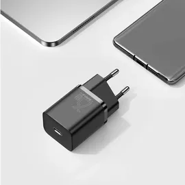 Baseus Super Si 1C Schnellladegerät USB Typ C 25W Pd Qc schwarz