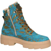 WALDLÄUFER H-Saiga Bootie Warmfutter 977801-300-124, Nubukleder Komb., lago khaki für Damen, blau, Größe 40 1⁄2 - 7 UK