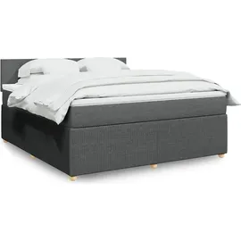 vidaXL Boxspringbett 180 x 200 cm Dunkelgrau