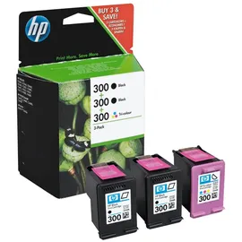 HP 300 2x schwarz + 1x CMY