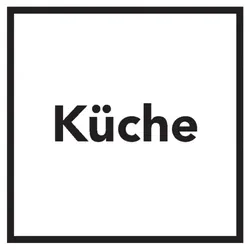 Aufkleber I Türschild Küche, Folie, selbstklebend, 150x150mm