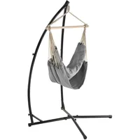 Casa.pro XXL Hängesessel Diseröd mit Gestell 110x205 cm Grau