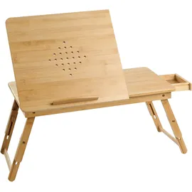 Beliani Klappbarer Laptoptisch Orge, Hellbraun 57 cm 35 cm