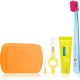 Curaprox Travel Set Kosmetik-Reiseset für Zähne, Zunge und Zahnfleisch Orange
