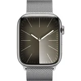 Apple Watch Series 9 GPS + Cellular 45 mm Edelstahlgehäuse silber, Milanaise Armband silber One Size