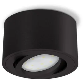 SSC-LUXon CELI-1BM flache LED Deckenleuchte Aufputz rund - mit tauschbarem LED Modul 4W neutralweiß 230V - Spotleuchte schwarz
