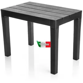 BigDean Garten Beistelltisch 60 x 38,5 x 45 cm Schwarz
