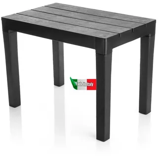 BigDean Garten Beistelltisch 60 x 38,5 x 45 cm Schwarz