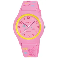Lorus RRX49HX9 34 mm Kunststoffgehäuse Rosa Silikonarmband Rosa