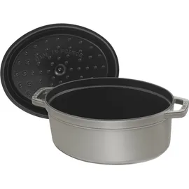 Staub Cocotte 37 cm oval graphitgrau