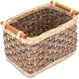 Decorasian Besteckaufbewahrung aus Rattan - Organizer Körbchen für Utensilien z.B. für den Schreibtisch- Wickelkorb für Windeln und Feuchttücher