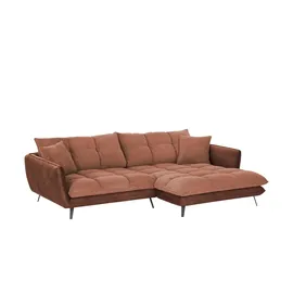 bobb Eckcouch Mikrofaser 3-Sitzer Kupfer