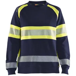 Damen Warnschutz Sweatshirt "3409" - M - marine/gelb