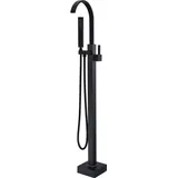 Home Deluxe Design Standarmatur SKY Matt Schwarz - Höhe: 112 cm, inkl. Handbrause I freistehende Armatur Wannenbrause Wanneneinlass