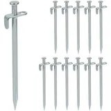 Relaxdays Felsbodenheringe 12er Set, Silber
