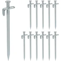 Relaxdays Felsbodenheringe 12er Set, Silber