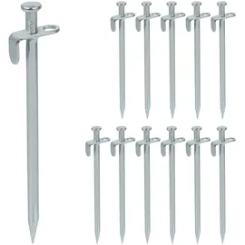 Relaxdays Felsbodenheringe 12er Set, Silber