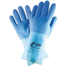 AS Arbeitsschutz Nitras BLUE Power Grip" | Chemikalienhandschuhe aus Latex | Gr. 7
