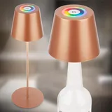 B.K.Licht 3 in 1 LED Tischlampe Bronze