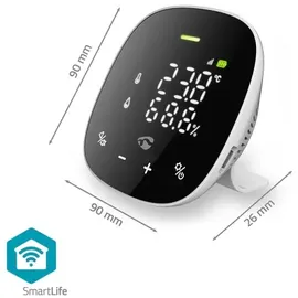 Nedis SmartLife Luftqualitätsmonitor mit Display, Luftgütesensor (WIFISA20CBK)