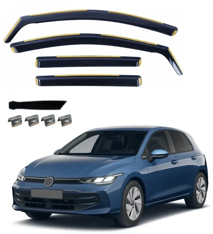 Komplettset mit 4 Windabweisern für VW GOLF VIII (Mk8), ab Baujahr 2021