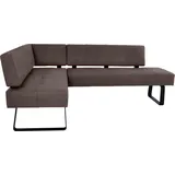 K+W Komfort & Wohnen Eckbank K+W KOMFORT & WOHNEN "Spider II", braun (schwarzbraun 79, schwarz), B:165cm H:88cm T:227cm, Sitzbänke, Eckbank, Sitzsteppung, bequem durch Sandwichbauweise, 2 Stellmaße