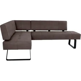 K+W Komfort & Wohnen Eckbank K+W KOMFORT & WOHNEN "Spider II", braun (schwarzbraun 79, schwarz), B:165cm H:88cm T:227cm, Sitzbänke, Eckbank, Sitzsteppung, bequem durch Sandwichbauweise, 2 Stellmaße