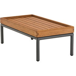 Beistelltisch Level Houe Gestell dunkelgrau, Tischplatte Bambus, Designer Henrik Pedersen, 29x40.5x81 cm