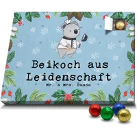 Mr. & Mrs. Panda Schoko Adventskalender Beikoch Leidenschaft - Blau Pastell - Geschenk, Spülhilfe, Danke, Hilfskoch, Beruf, Abschied, Küchenhilfe... - Blau