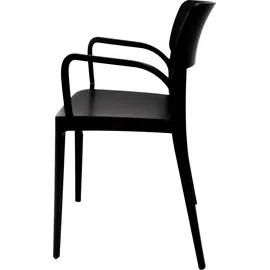 Essentials Gartenstuhl ESSENTIALS "Wing", schwarz, B:54cm H:82cm T:55cm, Kunststoff, Polypropylen, Stühle, Gartenstuhl, schwarz, Stapelstuhl Kunststoff