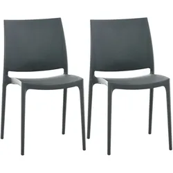 CLP 2er Set Stühle Maya dunkelgrau