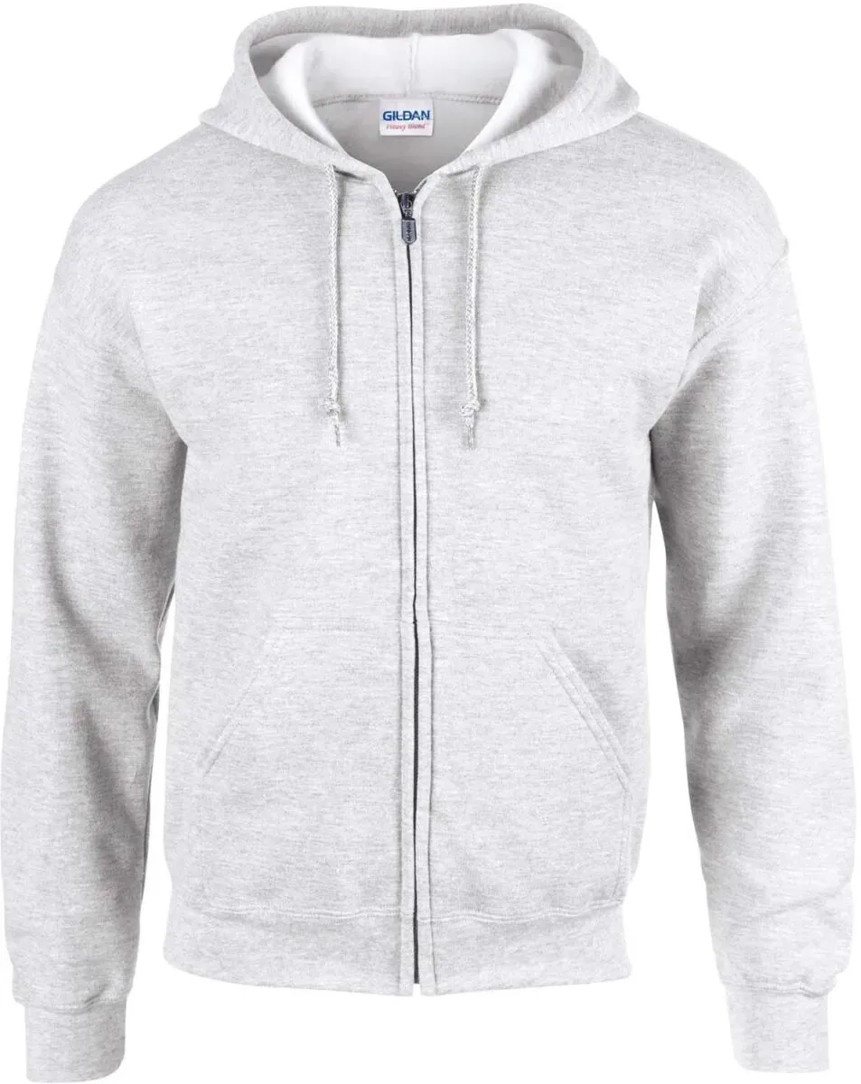 Gildan Herren Heavy Blend Classic Fit Adult Full Zip Hooded Sweatshirt Sweatjacke 18600 ash (heather) XL