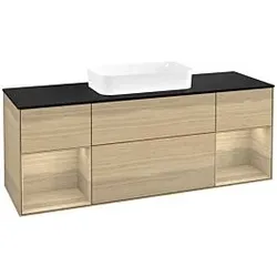Villeroy und Boch Finion Waschtischunterschrank F742PCPC 160x60,3x50,1cm, Regale Oak Veneer, Oak Veneer