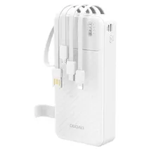 DUDAO K11 Pro Powerbank mit integrierten Kabeln – Weiß