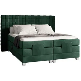 Fun Möbel Boxspringbett Elektrisch Bett VIDAL 160x200cm in Stoff Fresh Flaschengrün